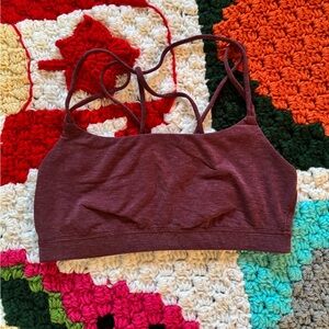 GapFit Breathe Low Support Strappy Sports Bra - XS Burgundy